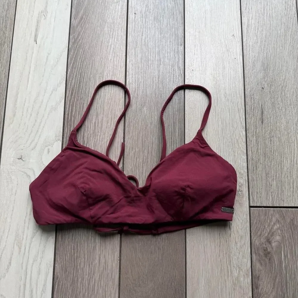 Roxy burgundy bikini top size - Picture 1 of 5